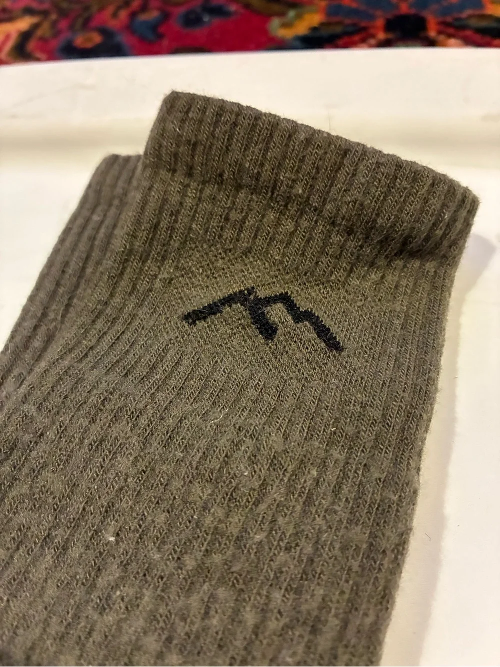 Darn Tough Wool Crew Socks in Olive Green — Military, 2 pairs